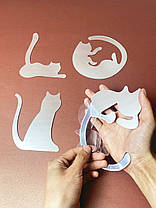 Дзеркальні наклейки на стіну 4 коти LOVE, фото 4