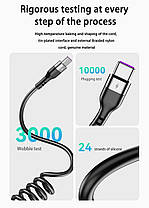 65Вт товстий кабель 5 А USB-Type C довжина 1,5 м білий, фото 5