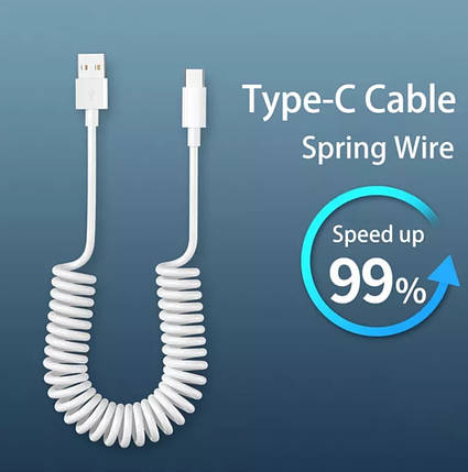 65Вт товстий кабель 5 А USB-Type C довжина 1,5 м білий, фото 1