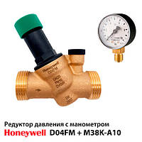 Редуктор тиску Honeywell D04FM-1/2A з манометром М38К 50 RAD (10 барів)