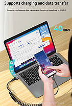 65Вт товстий кабель 5 А USB-Type C довжина 1,5 м білий, фото 4
