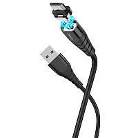 Дата кабель Hoco X63 "Racer" USB to MicroUSB (1m) Білий Папа-папа, "0,3-1,0 м", Техничка, Чорний, TPU, USB - Micro USB, "1,2 - 2,1А", Дата кабель + зарядка