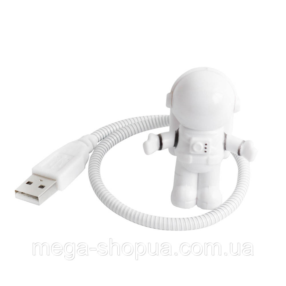 USB LED світильник для ноутбука, повербанка, ПК "Космонавт" Білий USB LED лампочка