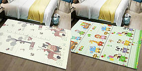 Дитячий килимок складний розвиваючий термоковрик двосторонній ігровий 180*120см *8 мм Зростомір+Паровозик 281