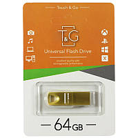 Флеш-драйв 3.0 USB Flash Drive T&G 117 Metal Series 64GB Чорний Техничка, Золотий, 64 ГБ