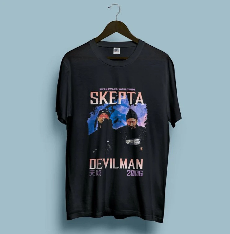 Футболка чорна Skepta vs Devilman ''Clash'' Vintage Look Tee XS, фото 1