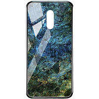 TPU+Glass чохол Luxury Marble для OnePlus 7 Морська хвиля / Блакитний