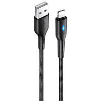 Дата кабель USAMS US-SJ425 U-Bob Series USB to Lightning Smart Power-off Cable (1.2m) Чорний
