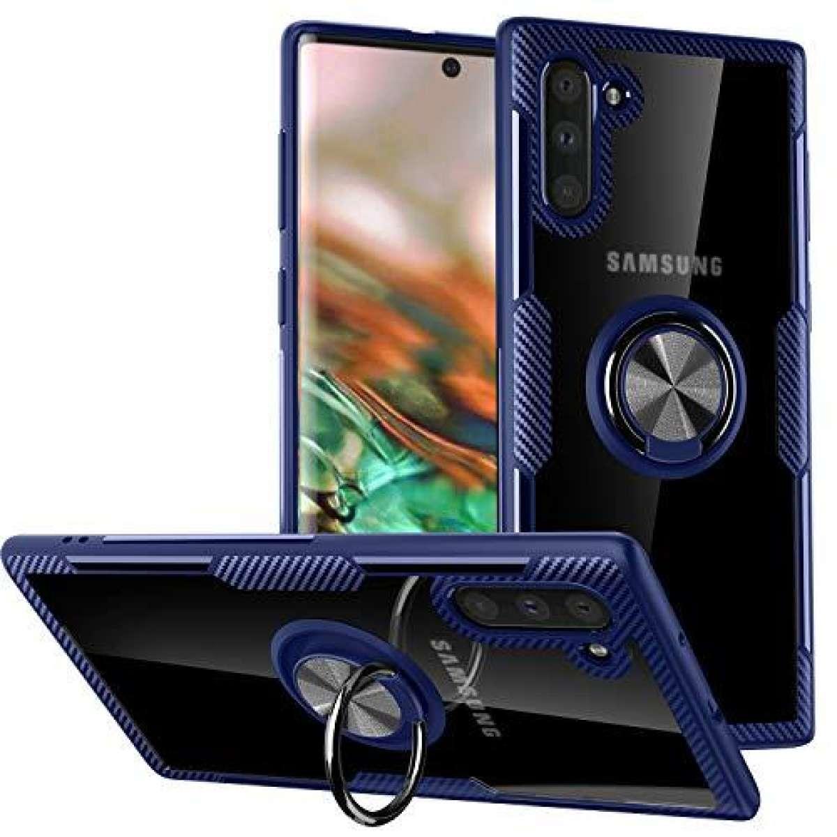 TPU+PC чохол Deen CrystalRing під магнітний тримач для Samsung Galaxy Note 10 Безбарвний / Синій - фото 1 - id-p1764412439