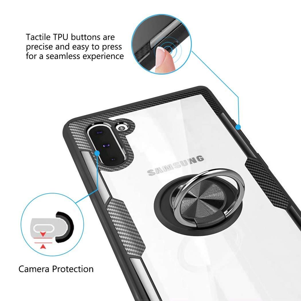 TPU+PC чохол Deen CrystalRing під магнітний тримач для Samsung Galaxy Note 10 Безбарвний / Чорний - фото 2 - id-p1764412440