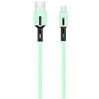 Дата кабель Usams US-SJ432 U51 Silicone USB to Micro USB (1m) Фіолетовий Белый