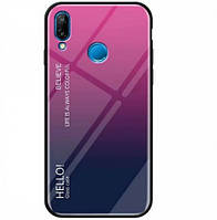 TPU+Glass чохол Gradient HELLO для Huawei P Smart (2019) Малиновый