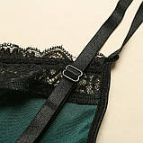 Велюрове жіноче боді з мереживом, фото 6