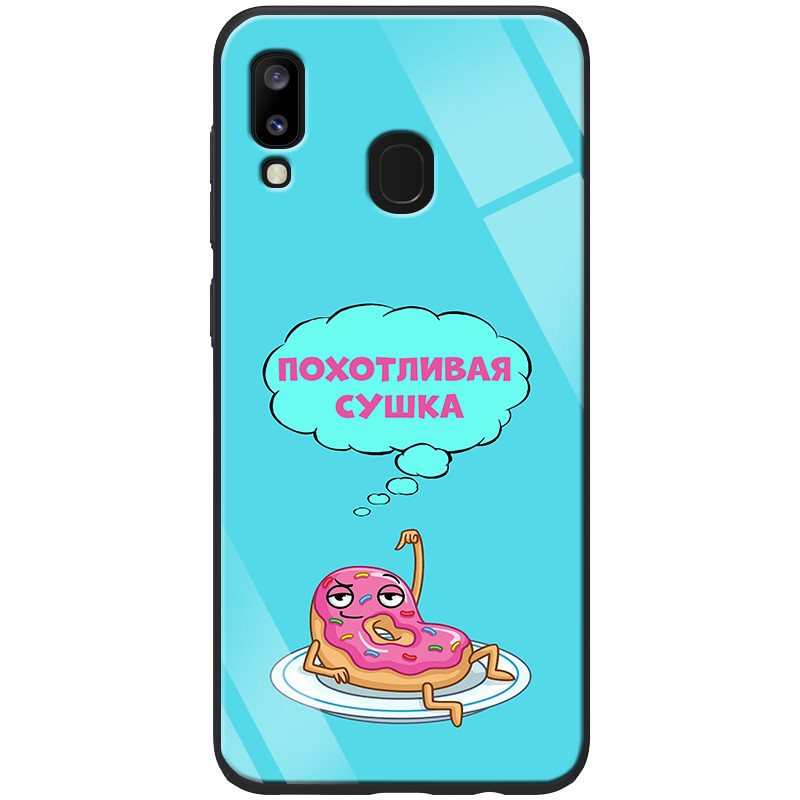 TPU+Glass чохол ForFun для Samsung Galaxy A20 / A30 Хтивий сушка / Блакитний - фото 1 - id-p1764412564