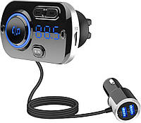 Автомобильный FM передатчик радиоадаптер трансмиттер BТ AUX SD зарядка 2 USB 5V/2.4A QC3.0