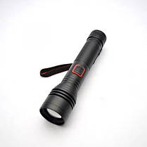 Яскравий ручний акумуляторний ліхтар BL-P02-P50 (3 режими), Світлодіодний ліхтарик із зарядкою від USB, фото 5