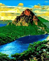 Картина по номерам "Горное озеро", картины в цифрах Пейзаж, природа 40х50см Картины по номерам Rainbow Art