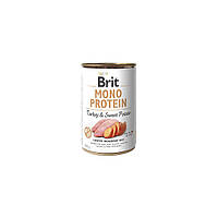 Влажный корм для собак Brit Mono Protein Turkey & Sweet Potato 400 г (индейка и батата)