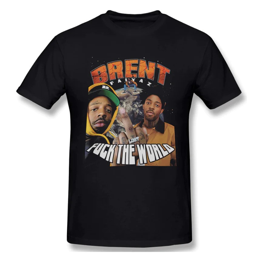 Футболка чорна Brent Faiyaz ''Fuck The World'' Vintage Look T-Shirt XS