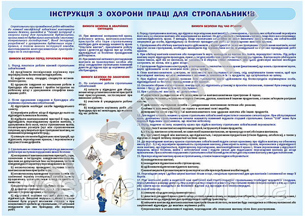 Информационный Стенд "Инструкция По Охране Труда Для Стропальщиков.