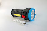 Ліхтар ручний потужний світлодіодний фонарик з акумулятором, зарядка від USB, фото 2