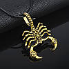 Кулон на шкіряному шнурку золотистий Скорпіон єгипетський з давніми візерунками 5 см 45+5 см, фото 4