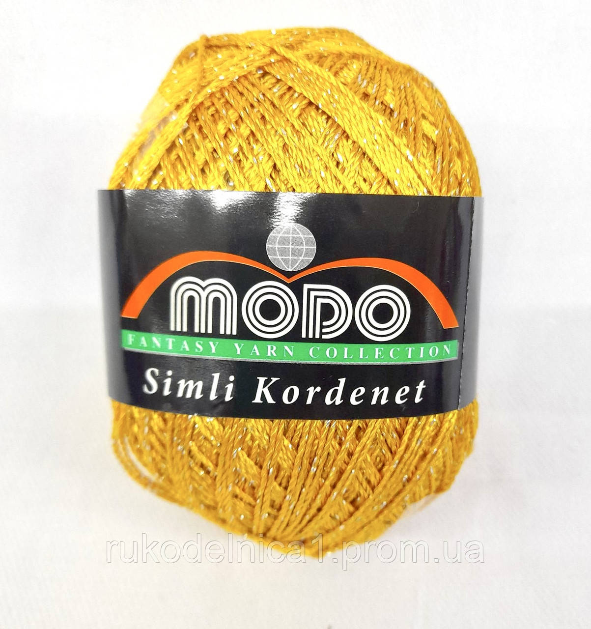 Пряжа з люрексом Modo Simli Kordenet (1120 Жовтий) для платтів, купальників, поділок, сумочок