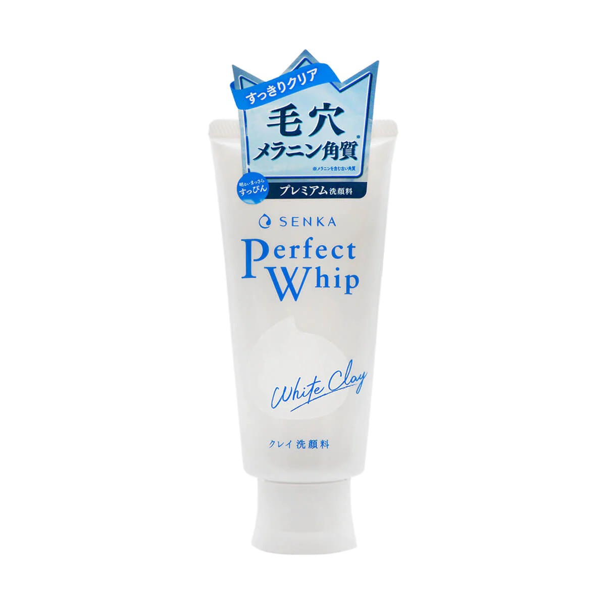 Shiseido Senka Perfect Whip White Clay освітлююча пінка з шовком, гіалуроновою кислотою, білою глиною, 120 г, фото 1