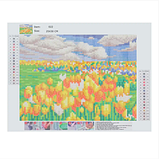 Набір алмазної мозаїки, алмазний живопис, картина стразами Тюльпани 25х30 см, фото 2