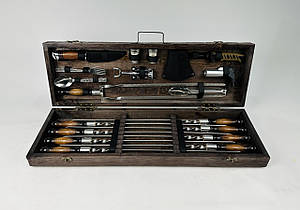 Подарунковий набір шампурів у дерев'яному кейсі ГРИЛЬ HAPPY DAYS