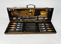 Подарунковий набір шампурів у дерев'яному кейсі Люкс MAX HAPPY DAYS, фото 4