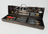 Подарунковий набір шампурів у дерев'яному кейсі ЛІСНИК HAPPY DAYS, фото 2