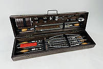 Подарунковий набір шампурів у дерев'яному кейсі ЛІСНИК HAPPY DAYS, фото 4