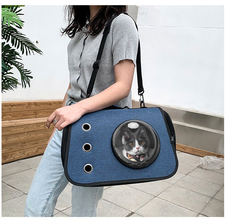 Сумка переноска з вікном для собак Pet Style "Window" 40х25х27 Синя
