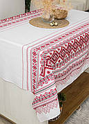 Скатертина лляна 150х150 см (квадратна, на круглий стіл) Коровай
