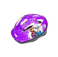 Детский защитный шлем для катания на роликах, велосипеде, самокате фиолетовый Frozen для девочек