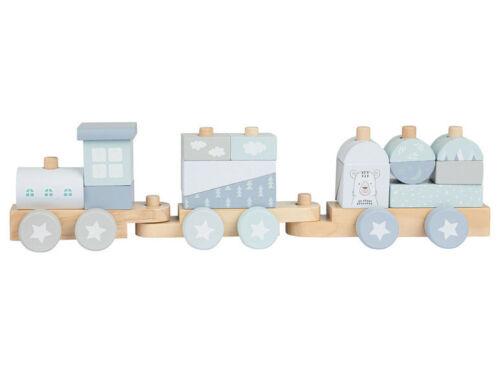 Дерев'яний потяг розвиваюча іграшка сортер веселий експрес блакитний Playtive, фото 1