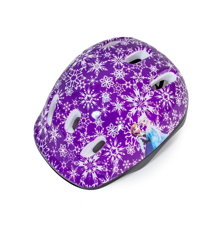 Дитячий захисний шолом фіолетовий для дівчаток Violet snowflakes Frozen проти падінь