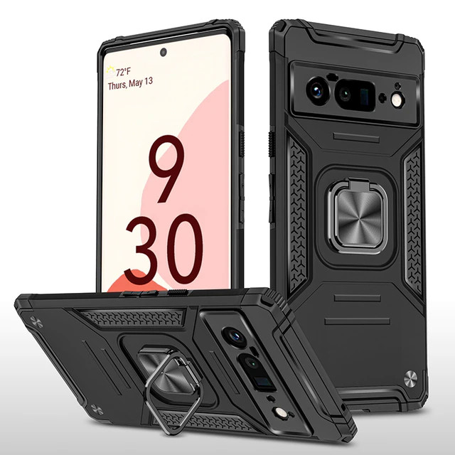 Протиударний чохол із підставкою для Pixel 6 Pro чорний захисний бампер