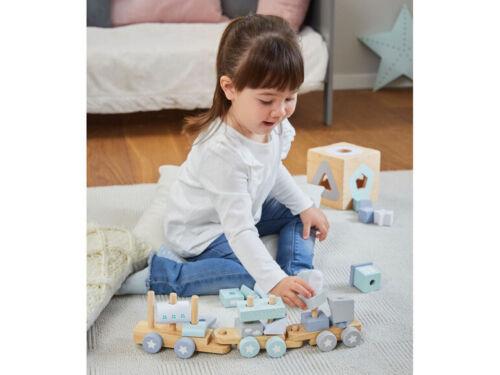 Дерев'яний потяг розвиваюча іграшка сортер веселий експрес блакитний Playtive Дерев'яний потяг розвиваюча іграшка сортер веселий експрес блакитний Playtive