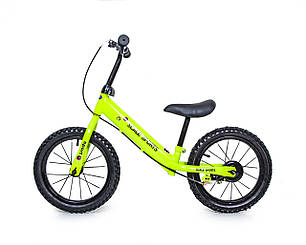 Дитячий біговел із ручним гальмом велобіг Scale Sports 14" Салатовий, Регульована висота керма та сидіння, фото 3