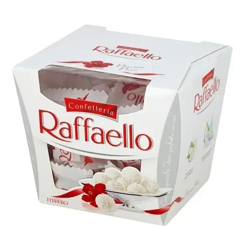 Поддарочные конфеты Raffaello в коробке Рафаэлло (Ферреро) 150гр - фото 1 - id-p1764471481