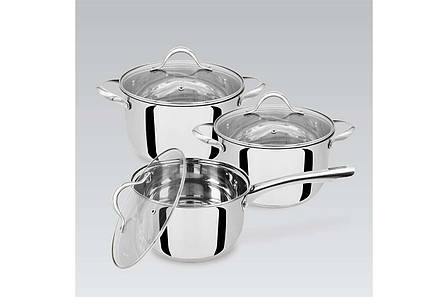 Набір посуду неіржавкий Maestro — 2,5 x 3,4 x 1,8 л (3 шт.), фото 2