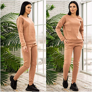 Теплий жіночий костюм на флісі без капюшона "Lesley" Жіночий зручний повсякденний зимовий спортивний костюм