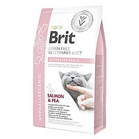 Сухой корм для кошек при пищевой аллергии Brit GF Veterinary Diet Hypoallergenic 2 кг.(лосось)