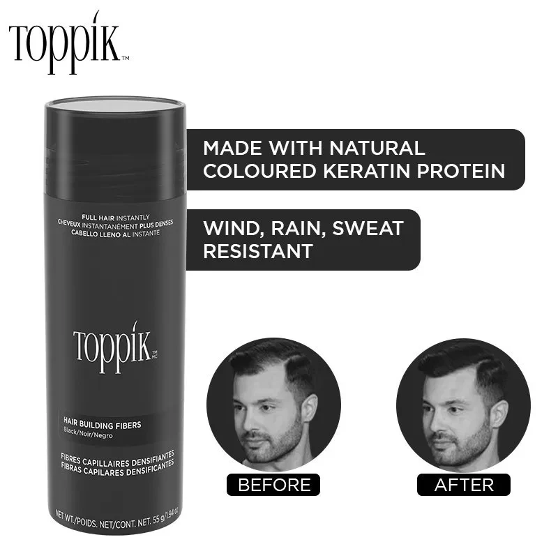 Кератиновий загусник для волосся Toppik (55 грамів, Dark brown)