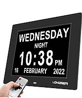 Цифровий годинник LONGSEA з датою та часом для людей похилого віку
