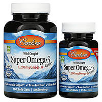 Рыбий жир Carlson Labs (Super Omega-3) 1200 мг 100+30 капсул