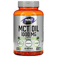 Масло МСТ Now Foods (MCT Oil) 1000 мг 150 гелевых капсул