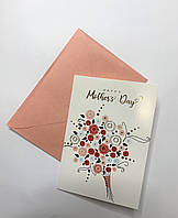 Листівка з тисненням "Happy Mother's day" 10,5х15 см